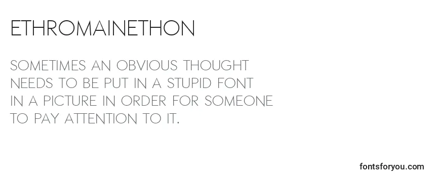 Review of the Ethromainethon Font