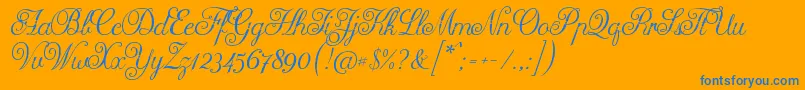 Arellion Font – Blue Fonts on Orange Background