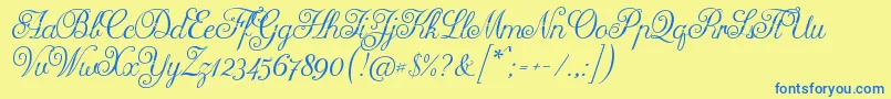 Arellion Font – Blue Fonts on Yellow Background