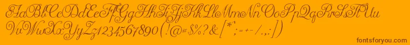 Arellion-Schriftart – Braune Schriften auf orangefarbenem Hintergrund