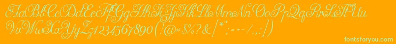 Arellion Font – Green Fonts on Orange Background