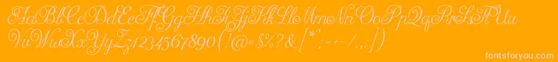 Arellion-Schriftart – Rosa Schriften auf orangefarbenem Hintergrund