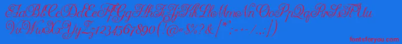Arellion Font – Red Fonts on Blue Background