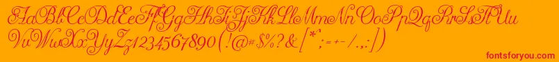 Arellion-Schriftart – Rote Schriften auf orangefarbenem Hintergrund