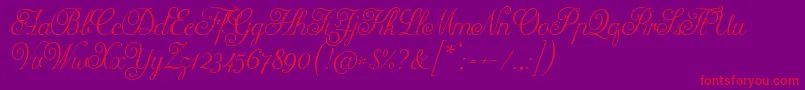 Arellion-Schriftart – Rote Schriften auf violettem Hintergrund