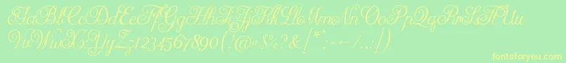 Arellion Font – Yellow Fonts on Green Background