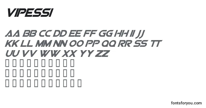 Czcionka Vipessi – alfabet, cyfry, specjalne znaki