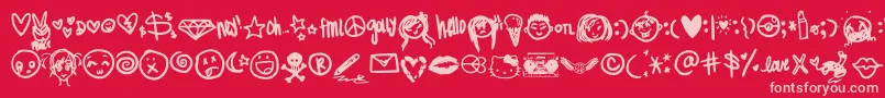 Meganbats Font – Pink Fonts on Red Background