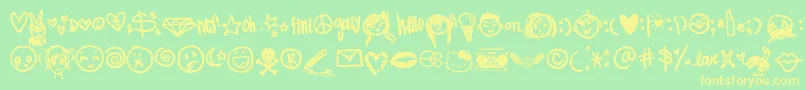 Meganbats Font – Yellow Fonts on Green Background