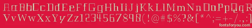フォントHistorianpencil – 赤い背景に緑の文字