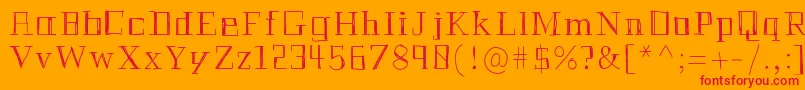 フォントHistorianpencil – オレンジの背景に赤い文字