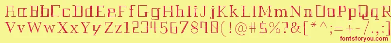 フォントHistorianpencil – 赤い文字の黄色い背景