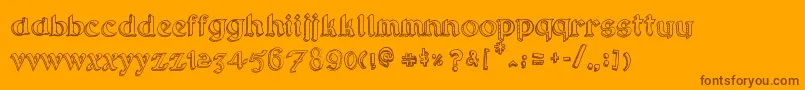 RotundaGeo-Schriftart – Braune Schriften auf orangefarbenem Hintergrund