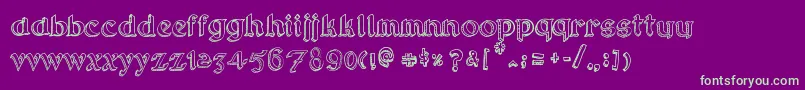 RotundaGeo Font – Green Fonts on Purple Background