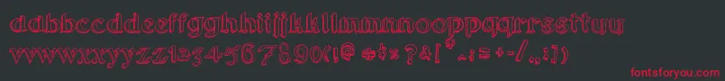 RotundaGeo Font – Red Fonts on Black Background