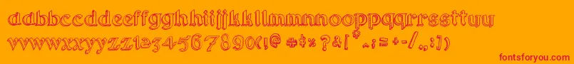 RotundaGeo Font – Red Fonts on Orange Background