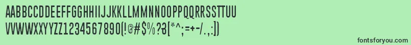 フォントPiparivahtiperhonen – 緑の背景に黒い文字