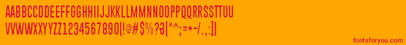 フォントPiparivahtiperhonen – オレンジの背景に赤い文字
