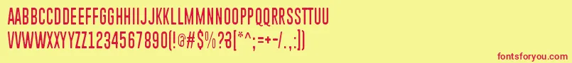 Piparivahtiperhonen Font – Red Fonts on Yellow Background