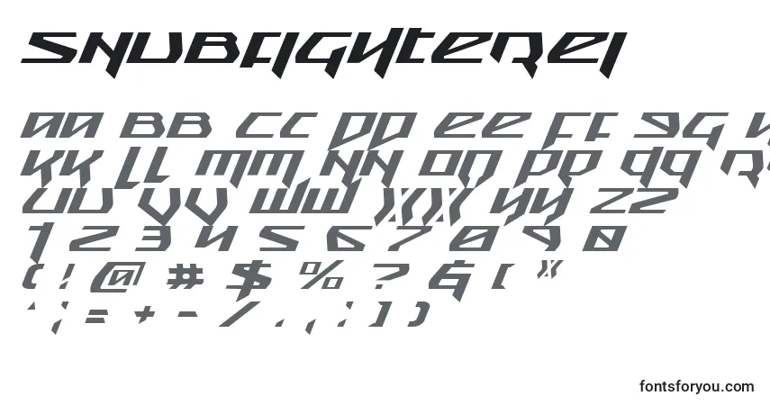 Czcionka Snubfighterei – alfabet, cyfry, specjalne znaki