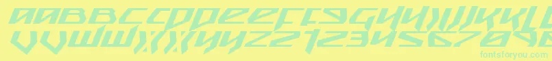 Snubfighterei Font – Green Fonts on Yellow Background
