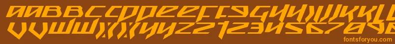Snubfighterei Font – Orange Fonts on Brown Background