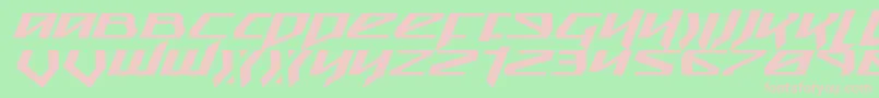 Snubfighterei-Schriftart – Rosa Schriften auf grünem Hintergrund