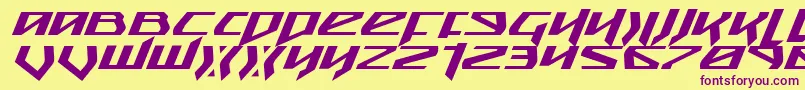 Snubfighterei Font – Purple Fonts on Yellow Background