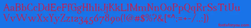 IrianisadfstdRegular.ttc Font – Red Fonts on Blue Background