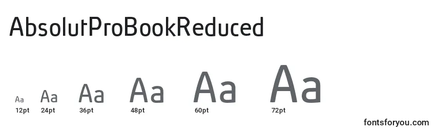 Größen der Schriftart AbsolutProBookReduced