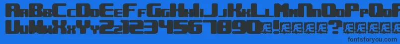 UnderwhelmedBrk Font – Black Fonts on Blue Background