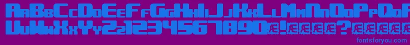 UnderwhelmedBrk-fontti – siniset fontit violetilla taustalla