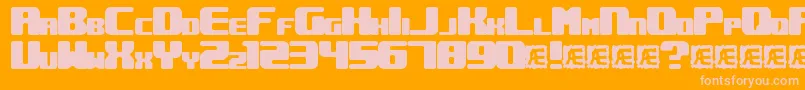 UnderwhelmedBrk Font – Pink Fonts on Orange Background