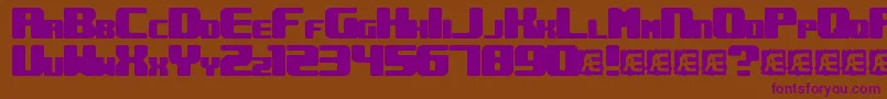 UnderwhelmedBrk Font – Purple Fonts on Brown Background