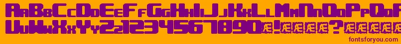 UnderwhelmedBrk-fontti – violetit fontit oranssilla taustalla