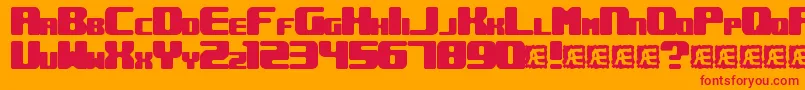 UnderwhelmedBrk Font – Red Fonts on Orange Background