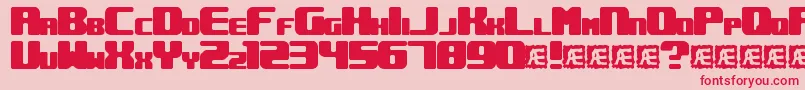 UnderwhelmedBrk Font – Red Fonts on Pink Background