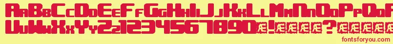 UnderwhelmedBrk Font – Red Fonts on Yellow Background