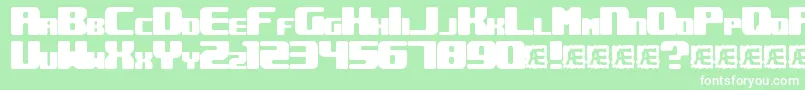 フォントUnderwhelmedBrk – 緑の背景に白い文字