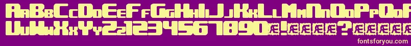 UnderwhelmedBrk Font – Yellow Fonts on Purple Background
