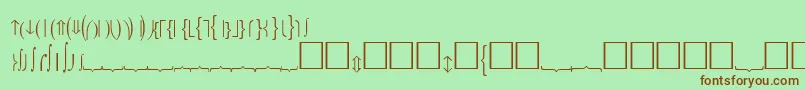 フォントFencesPlain – 緑の背景に茶色のフォント