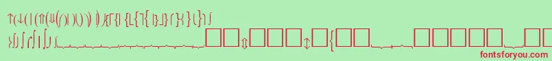 フォントFencesPlain – 赤い文字の緑の背景