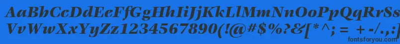 Шрифт ItcVeljovicLtBlackItalic – чёрные шрифты на синем фоне