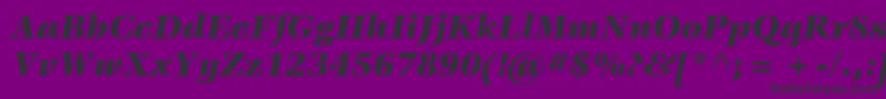 ItcVeljovicLtBlackItalic-fontti – mustat fontit violetilla taustalla