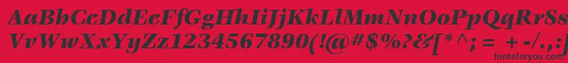 Шрифт ItcVeljovicLtBlackItalic – чёрные шрифты на красном фоне