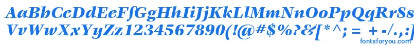 Czcionka ItcVeljovicLtBlackItalic – niebieskie czcionki na białym tle