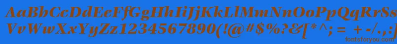 ItcVeljovicLtBlackItalic Font – Brown Fonts on Blue Background