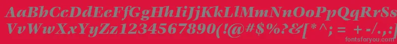 Czcionka ItcVeljovicLtBlackItalic – szare czcionki na czerwonym tle