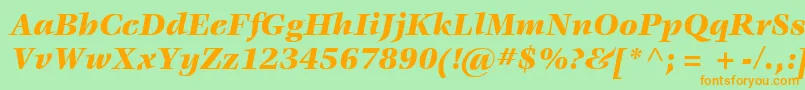 ItcVeljovicLtBlackItalic Font – Orange Fonts on Green Background