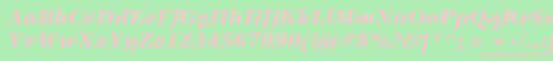 Шрифт ItcVeljovicLtBlackItalic – розовые шрифты на зелёном фоне